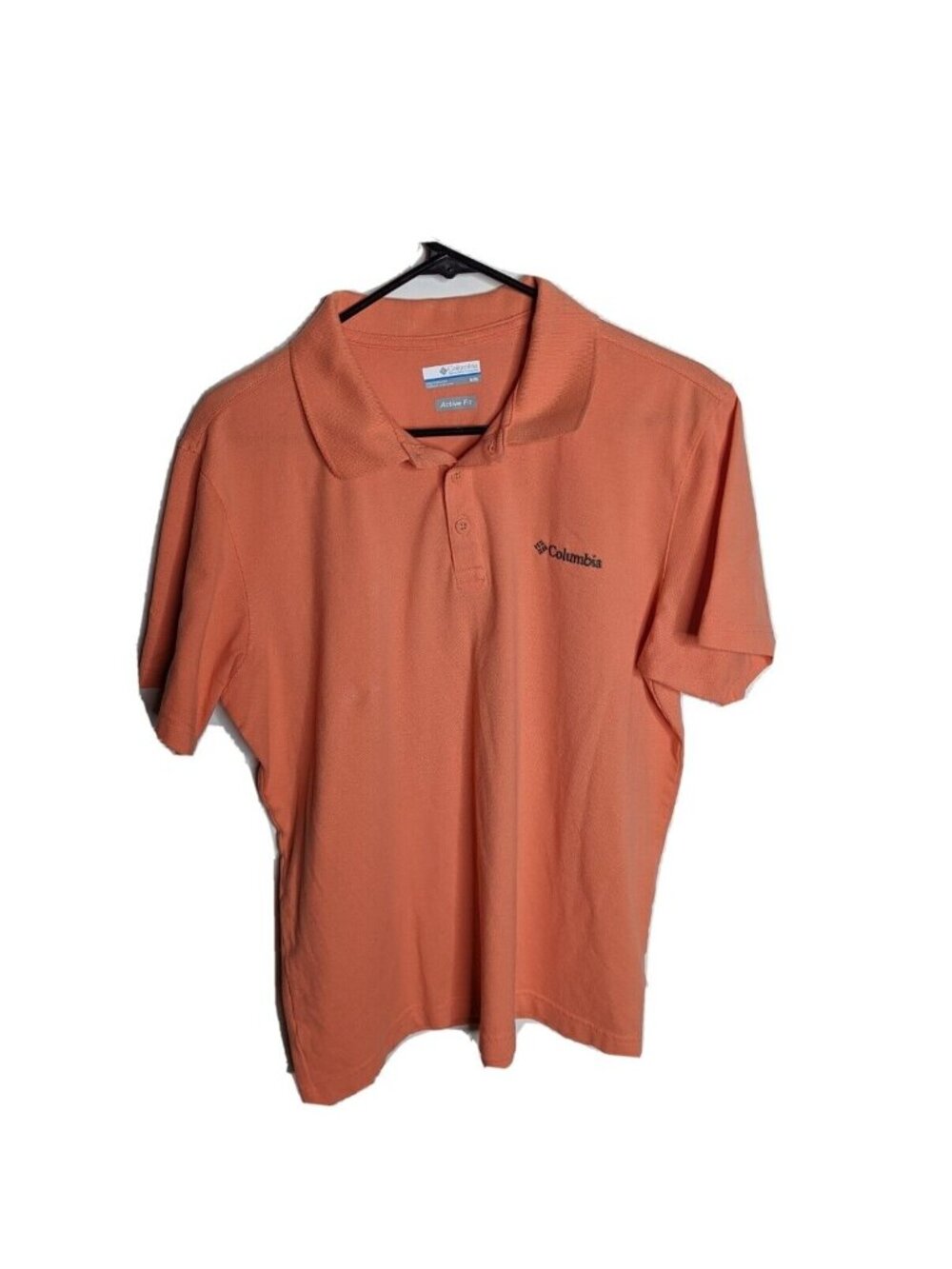 Columbia Polo Shirt Men's Medium Orange Active Fit Short Sleeve Outdoor